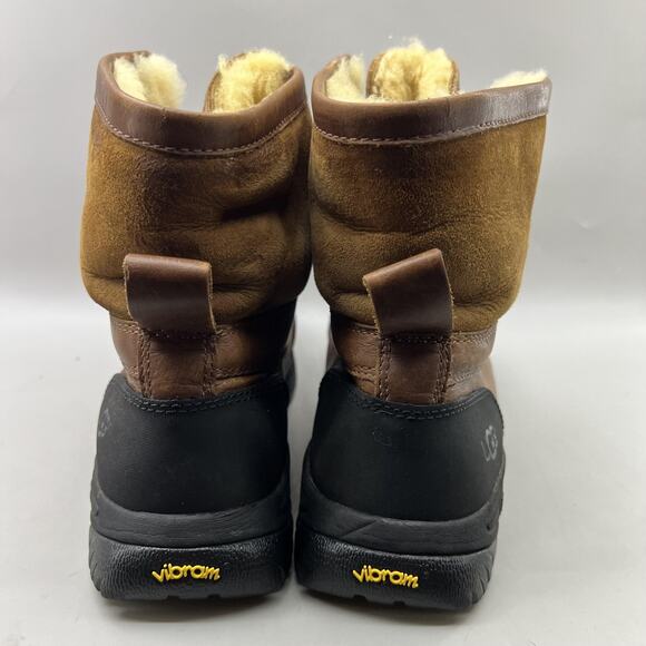 UGG Hilgard Event Waterproof Boots Men Size 10 Brown Leather Vibram Comfort Shoe - Picture 4 of 9